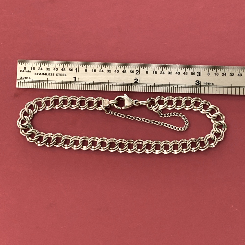James Avery - Med Dbl Curb Charm Bracelet - 7 3/8”